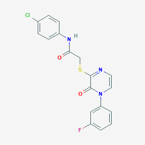 molecular formula C18H13ClFN3O2S B11263362 N-(4-chlorophenyl)-2-{[4-(3-fluorophenyl)-3-oxo-3,4-dihydropyrazin-2-yl]sulfanyl}acetamide 