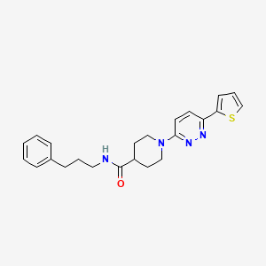 N-(3-Phenylpropyl)-1-[6-(thiophen-2-YL)pyridazin-3-YL]piperidine-4-carboxamide