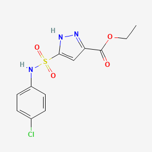 molecular formula C12H12ClN3O4S B11263383 ethyl 3-[(4-chlorophenyl)sulfamoyl]-1H-pyrazole-5-carboxylate 