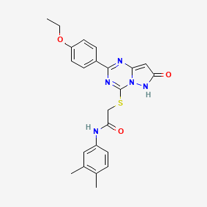 N-(3,4-Dimethylphenyl)-2-((2-(4-ethoxyphenyl)-7-oxo-6,7-dihydropyrazolo[1,5-a][1,3,5]triazin-4-yl)thio)acetamide