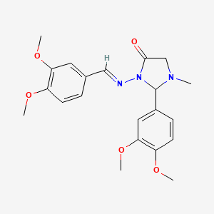 2-(3,4-dimethoxyphenyl)-3-{[(E)-(3,4-dimethoxyphenyl)methylidene]amino}-1-methylimidazolidin-4-one