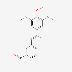 1-(3-{[(E)-(3,4,5-trimethoxyphenyl)methylidene]amino}phenyl)ethanone