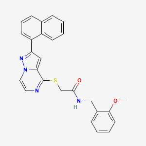 molecular formula C26H22N4O2S B11263408 N-(2-methoxybenzyl)-2-{[2-(naphthalen-1-yl)pyrazolo[1,5-a]pyrazin-4-yl]sulfanyl}acetamide 