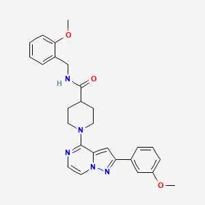 N-(2-methoxybenzyl)-1-[2-(3-methoxyphenyl)pyrazolo[1,5-a]pyrazin-4-yl]piperidine-4-carboxamide