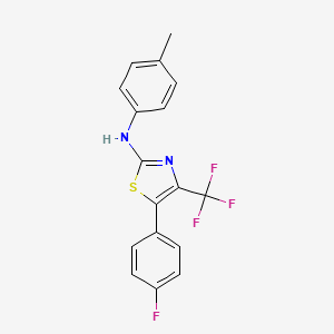 molecular formula C17H12F4N2S B11263417 5-(4-fluorophenyl)-N-(4-methylphenyl)-4-(trifluoromethyl)-1,3-thiazol-2-amine 