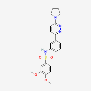 3,4-dimethoxy-N-(3-(6-(pyrrolidin-1-yl)pyridazin-3-yl)phenyl)benzenesulfonamide