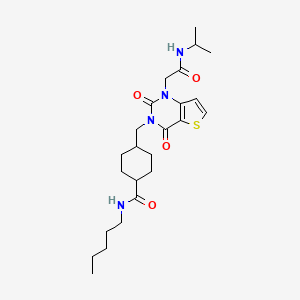 4-((1-(2-(isopropylamino)-2-oxoethyl)-2,4-dioxo-1,4-dihydrothieno[3,2-d]pyrimidin-3(2H)-yl)methyl)-N-pentylcyclohexane-1-carboxamide