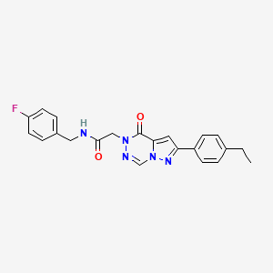 molecular formula C22H20FN5O2 B11263474 2-[2-(4-ethylphenyl)-4-oxopyrazolo[1,5-d][1,2,4]triazin-5(4H)-yl]-N-(4-fluorobenzyl)acetamide 