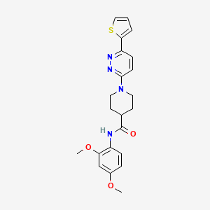 molecular formula C22H24N4O3S B11263584 N-(2,4-Dimethoxyphenyl)-1-[6-(thiophen-2-YL)pyridazin-3-YL]piperidine-4-carboxamide 