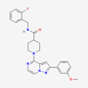 N-(2-fluorobenzyl)-1-[2-(3-methoxyphenyl)pyrazolo[1,5-a]pyrazin-4-yl]piperidine-4-carboxamide