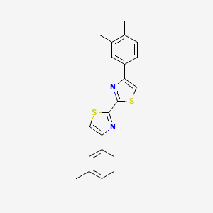 molecular formula C22H20N2S2 B11263616 4-(3,4-Dimethylphenyl)-2-[4-(3,4-dimethylphenyl)-1,3-thiazol-2-yl]-1,3-thiazole 