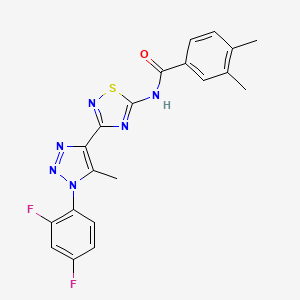 N-{3-[1-(2,4-difluorophenyl)-5-methyl-1H-1,2,3-triazol-4-yl]-1,2,4-thiadiazol-5-yl}-3,4-dimethylbenzamide