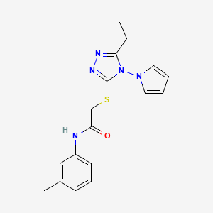 molecular formula C17H19N5OS B11263638 2-{[5-ethyl-4-(1H-pyrrol-1-yl)-4H-1,2,4-triazol-3-yl]sulfanyl}-N-(3-methylphenyl)acetamide 