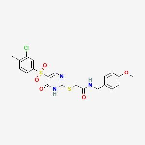 2-({5-[(3-chloro-4-methylphenyl)sulfonyl]-6-oxo-1,6-dihydropyrimidin-2-yl}sulfanyl)-N-(4-methoxybenzyl)acetamide