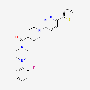 molecular formula C24H26FN5OS B11263675 (4-(2-Fluorophenyl)piperazin-1-yl)(1-(6-(thiophen-2-yl)pyridazin-3-yl)piperidin-4-yl)methanone 