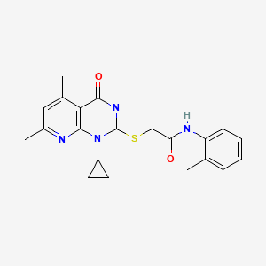 molecular formula C22H24N4O2S B11263688 2-[(1-cyclopropyl-5,7-dimethyl-4-oxo-1,4-dihydropyrido[2,3-d]pyrimidin-2-yl)sulfanyl]-N-(2,3-dimethylphenyl)acetamide 