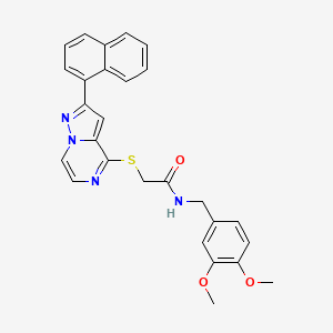 N-(3,4-dimethoxybenzyl)-2-((2-(naphthalen-1-yl)pyrazolo[1,5-a]pyrazin-4-yl)thio)acetamide