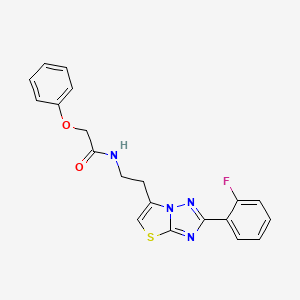 molecular formula C20H17FN4O2S B11263715 N-(2-(2-(2-fluorophenyl)thiazolo[3,2-b][1,2,4]triazol-6-yl)ethyl)-2-phenoxyacetamide 