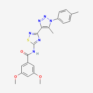 3,5-dimethoxy-N-{3-[5-methyl-1-(4-methylphenyl)-1H-1,2,3-triazol-4-yl]-1,2,4-thiadiazol-5-yl}benzamide