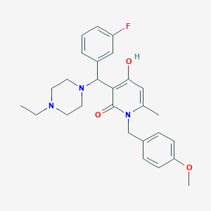 3-((4-ethylpiperazin-1-yl)(3-fluorophenyl)methyl)-4-hydroxy-1-(4-methoxybenzyl)-6-methylpyridin-2(1H)-one