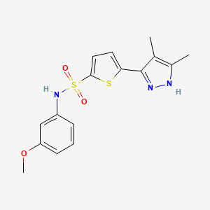 5-(3,4-dimethyl-1H-pyrazol-5-yl)-N-(3-methoxyphenyl)thiophene-2-sulfonamide