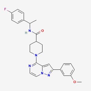 N-[1-(4-fluorophenyl)ethyl]-1-[2-(3-methoxyphenyl)pyrazolo[1,5-a]pyrazin-4-yl]piperidine-4-carboxamide