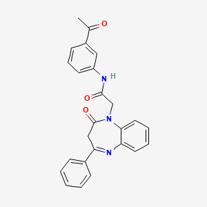 molecular formula C25H21N3O3 B11263832 N-(3-acetylphenyl)-2-(2-oxo-4-phenyl-2,3-dihydro-1H-1,5-benzodiazepin-1-yl)acetamide 