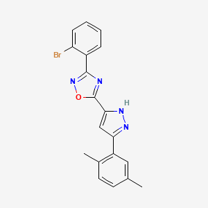 molecular formula C19H15BrN4O B11263837 3-(2-bromophenyl)-5-[3-(2,5-dimethylphenyl)-1H-pyrazol-5-yl]-1,2,4-oxadiazole 