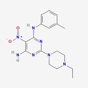 molecular formula C17H23N7O2 B11263857 2-(4-Ethyl-piperazin-1-yl)-5-nitro-N-m-tolyl-pyrimidine-4,6-diamine 