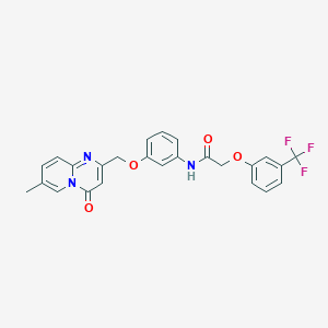 molecular formula C25H20F3N3O4 B11263878 N-[3-({7-Methyl-4-oxo-4H-pyrido[1,2-A]pyrimidin-2-YL}methoxy)phenyl]-2-[3-(trifluoromethyl)phenoxy]acetamide 