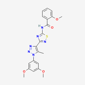 N-{3-[1-(3,5-dimethoxyphenyl)-5-methyl-1H-1,2,3-triazol-4-yl]-1,2,4-thiadiazol-5-yl}-2-methoxybenzamide