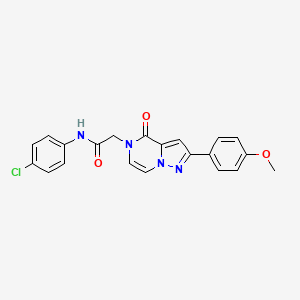 molecular formula C21H17ClN4O3 B11263913 N-(4-chlorophenyl)-2-[2-(4-methoxyphenyl)-4-oxopyrazolo[1,5-a]pyrazin-5-yl]acetamide 