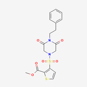 molecular formula C18H18N2O6S2 B11263919 Methyl 3-{[3,5-dioxo-4-(2-phenylethyl)piperazin-1-yl]sulfonyl}thiophene-2-carboxylate 