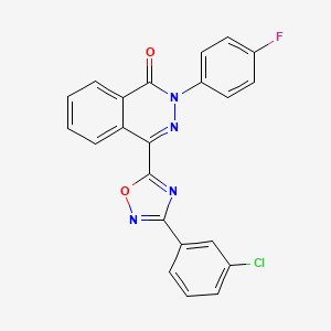 molecular formula C22H12ClFN4O2 B11263955 4-[3-(3-chlorophenyl)-1,2,4-oxadiazol-5-yl]-2-(4-fluorophenyl)phthalazin-1(2H)-one 