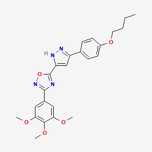 5-[3-(4-butoxyphenyl)-1H-pyrazol-5-yl]-3-(3,4,5-trimethoxyphenyl)-1,2,4-oxadiazole