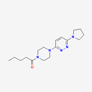 molecular formula C17H27N5O B11263974 1-{4-[6-(Pyrrolidin-1-YL)pyridazin-3-YL]piperazin-1-YL}pentan-1-one 