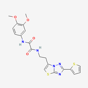 N1-(3,4-dimethoxyphenyl)-N2-(2-(2-(thiophen-2-yl)thiazolo[3,2-b][1,2,4]triazol-6-yl)ethyl)oxalamide