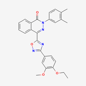 molecular formula C27H24N4O4 B11263989 2-(3,4-dimethylphenyl)-4-[3-(4-ethoxy-3-methoxyphenyl)-1,2,4-oxadiazol-5-yl]phthalazin-1(2H)-one 