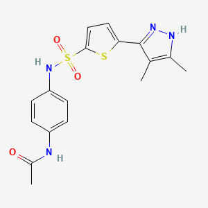 N-[4-({[5-(4,5-dimethyl-1H-pyrazol-3-yl)thiophen-2-yl]sulfonyl}amino)phenyl]acetamide