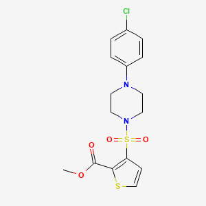 molecular formula C16H17ClN2O4S2 B11264021 Methyl 3-{[4-(4-chlorophenyl)piperazin-1-yl]sulfonyl}thiophene-2-carboxylate 