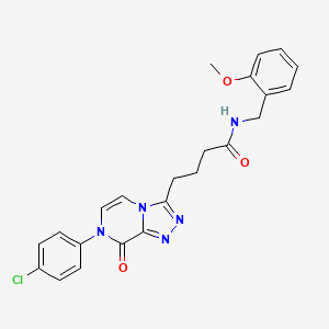 molecular formula C23H22ClN5O3 B11264027 4-(7-(4-chlorophenyl)-8-oxo-7,8-dihydro-[1,2,4]triazolo[4,3-a]pyrazin-3-yl)-N-(2-methoxybenzyl)butanamide 