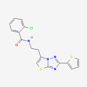 2-chloro-N-(2-(2-(thiophen-2-yl)thiazolo[3,2-b][1,2,4]triazol-6-yl)ethyl)benzamide