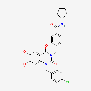 4-{[1-(4-chlorobenzyl)-6,7-dimethoxy-2,4-dioxo-1,4-dihydroquinazolin-3(2H)-yl]methyl}-N-cyclopentylbenzamide