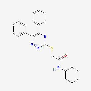 molecular formula C23H24N4OS B11264081 N-cyclohexyl-2-[(5,6-diphenyl-1,2,4-triazin-3-yl)sulfanyl]acetamide 