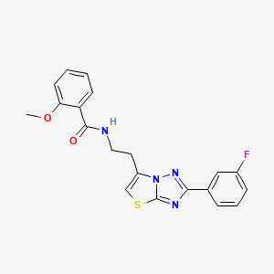 N-(2-(2-(3-fluorophenyl)thiazolo[3,2-b][1,2,4]triazol-6-yl)ethyl)-2-methoxybenzamide