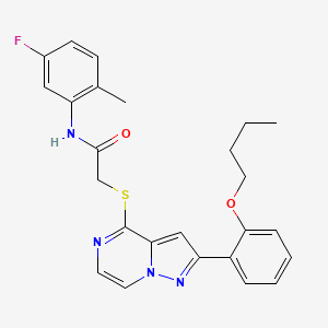 2-{[2-(2-butoxyphenyl)pyrazolo[1,5-a]pyrazin-4-yl]sulfanyl}-N-(5-fluoro-2-methylphenyl)acetamide