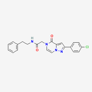 molecular formula C22H19ClN4O2 B11264129 2-[2-(4-chlorophenyl)-4-oxopyrazolo[1,5-a]pyrazin-5(4H)-yl]-N-(2-phenylethyl)acetamide 