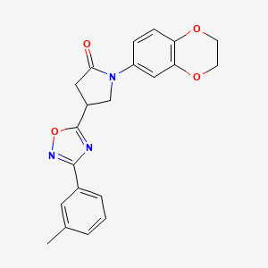 1-(2,3-Dihydro-1,4-benzodioxin-6-yl)-4-[3-(3-methylphenyl)-1,2,4-oxadiazol-5-yl]pyrrolidin-2-one