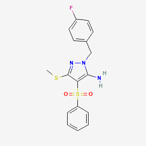 1-(4-fluorobenzyl)-3-(methylthio)-4-(phenylsulfonyl)-1H-pyrazol-5-amine