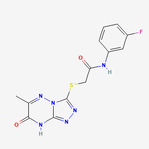 molecular formula C13H11FN6O2S B11264171 N-(3-fluorophenyl)-2-[(6-methyl-7-oxo-7,8-dihydro[1,2,4]triazolo[4,3-b][1,2,4]triazin-3-yl)sulfanyl]acetamide 